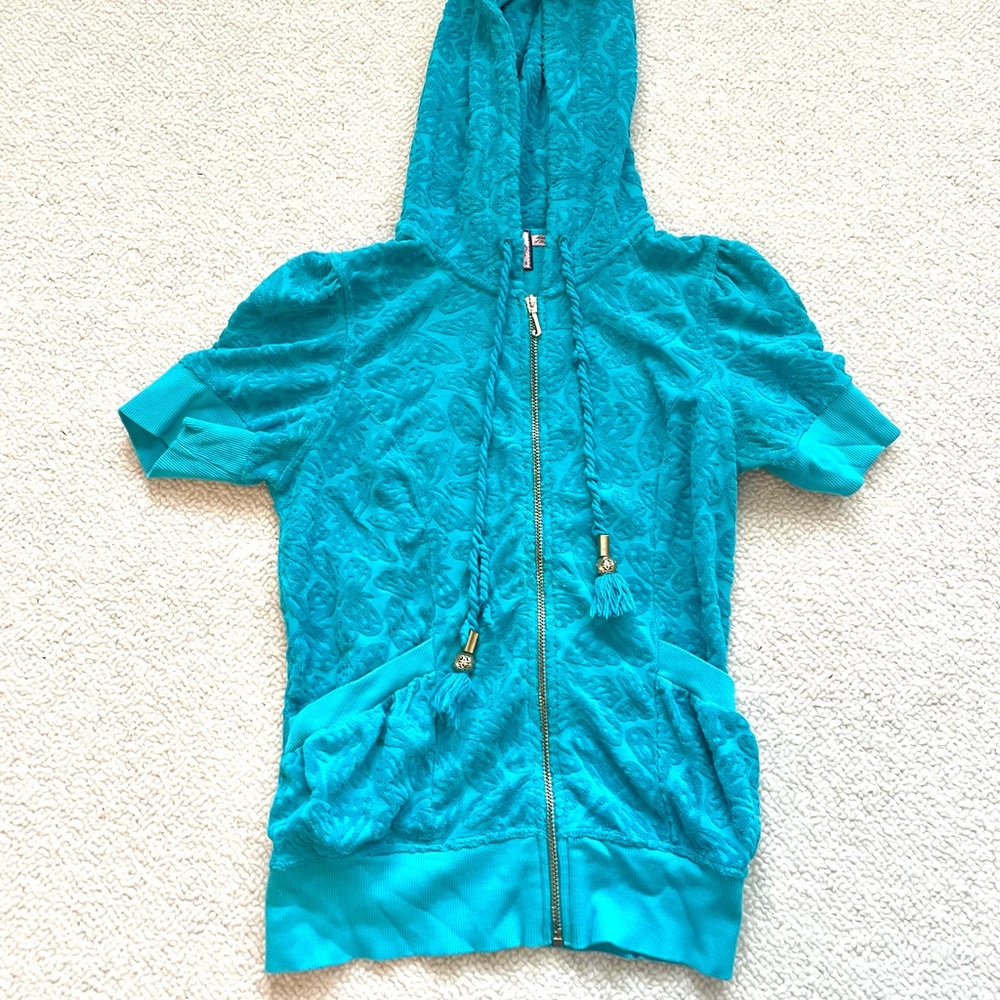 Vintage Butterfly Print Juicy Couture Short Sleeved Sweater